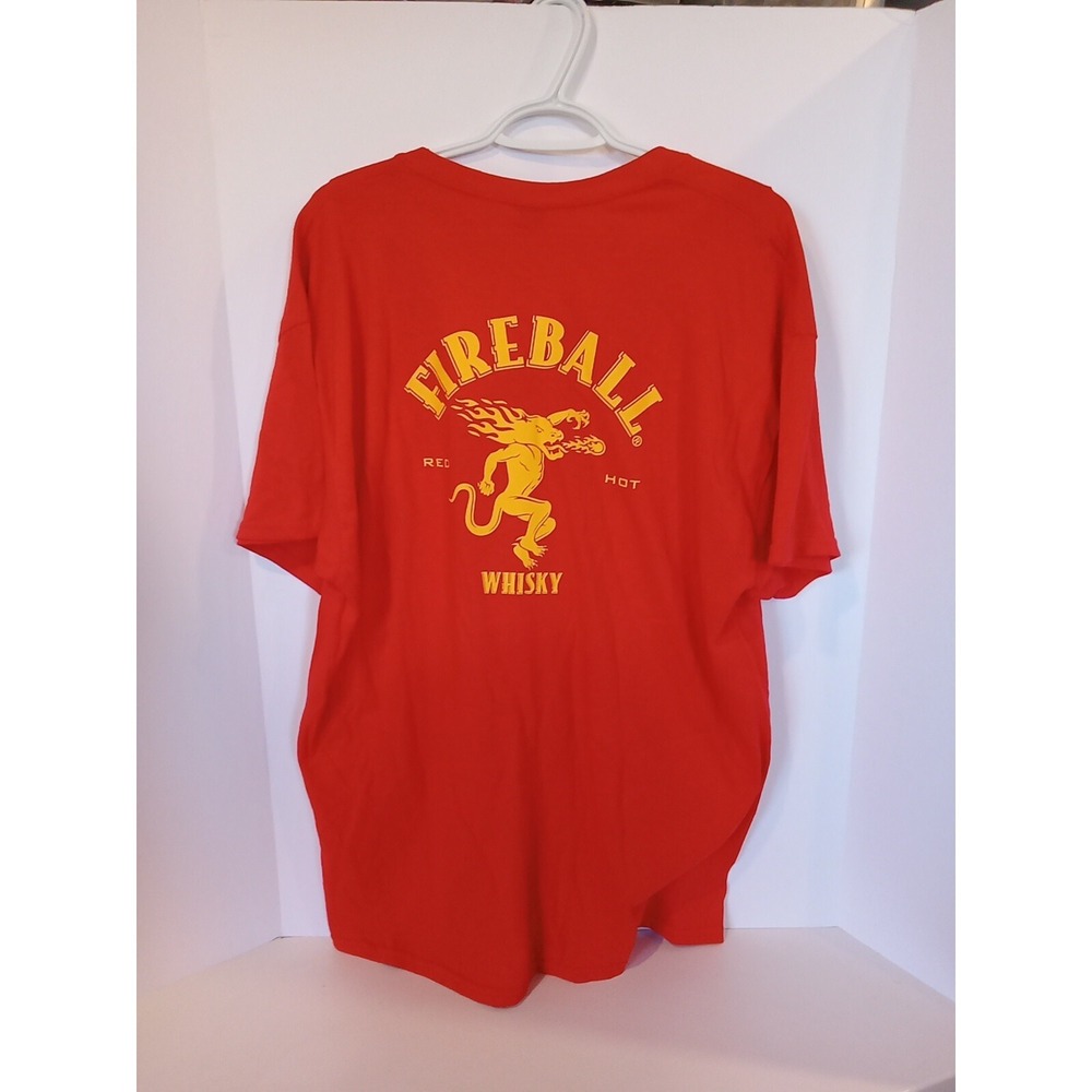 FIREBALL Whisky Whiskey Devil Dragon T-SHIRT Men's Size XL 2021 KC Chiefs Red